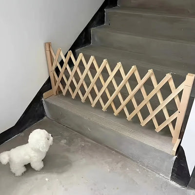 Barrière Chien Extensible Bois sur Pieds Petit Chien Couloir