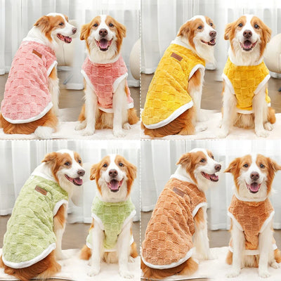 Manteau Flanelle Douce Gaufrée pour Chien Moyen à Grand