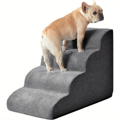 Escalier pour Chien Incurvé Mousse Dense Gris 3 Tailles