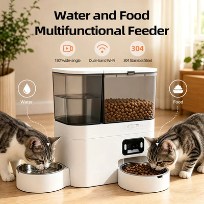 Distributeur de Croquettes 5 L et Abreuvoir 3 L avec Caméra