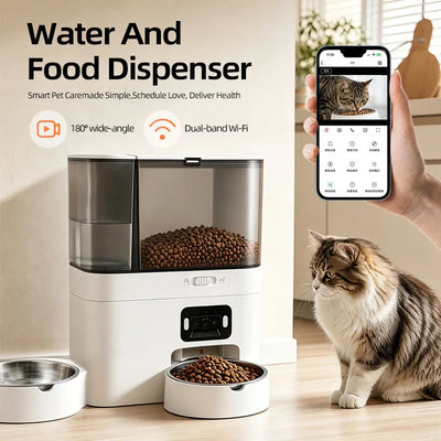 Distributeur de Croquettes 5 L et Abreuvoir 3 L avec Caméra