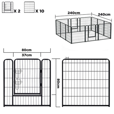 Parc Enclos Pliable pour Chien avec Portes Maison et Jardin