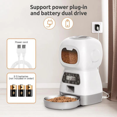 Distributeur de Croquettes WiFi 3,5 L Enregistreur Vocal
