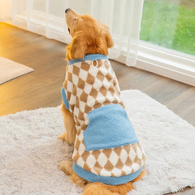 Manteau Sherpa Damier Grande Taille Gros Chien
