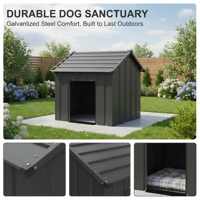 Niche Chien Acier Galvanisé Surélevée 83x130x85 cm