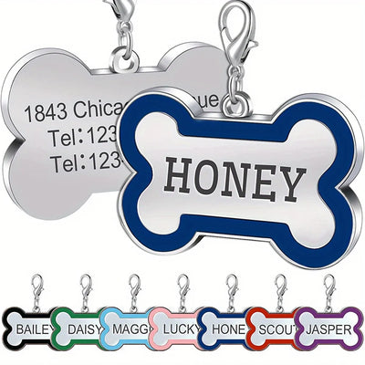Médaille d'Identification Os Gravée pour Chien