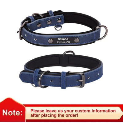 Collier Cuir Personnalisé Gravure Gros Chien