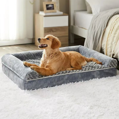 Canapé Orthopédique pour Chien Mémoire de Forme Rebords Lavable
