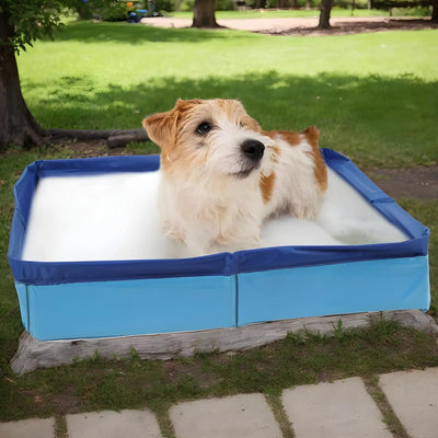 Piscine pour Chien Carrée 50 cm Bac de Lavage