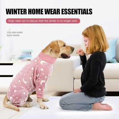 Pyjama Chien Grande Taille Polaire Chaud 4 Pattes