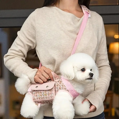 Harnais de Soutien Sacoche Tweed Petit Chien 6 kg