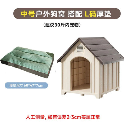 Niche pour Chien Extérieur Plastique Isolée Grande Taille Toutes Saisons