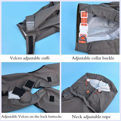 Manteau Imperméable Combinaison Intégrale Grand Chien Réfléchissant