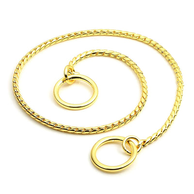 Collier Étrangleur Chaîne Serpent Inox pour Chien Réglable