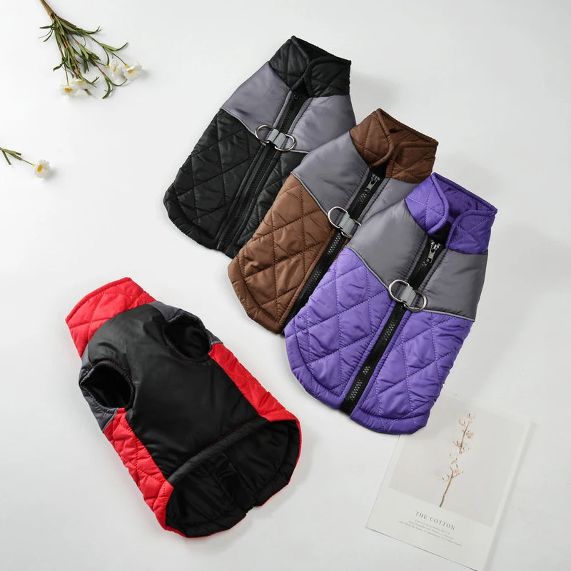 Manteau Matelassé Zippé Réfléchissant Grande Taille Chien