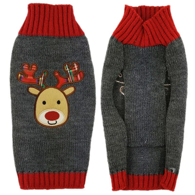 Pull de Noël Col Roulé Petit et Moyen Chien