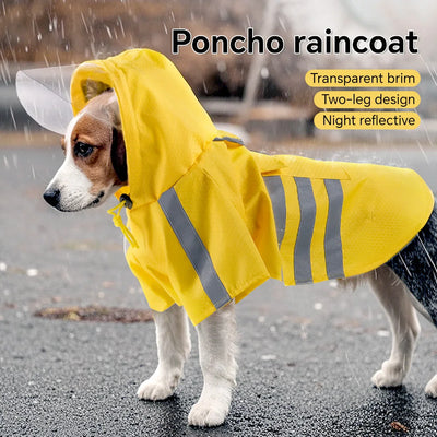 Poncho Imperméable Réfléchissant Chien à Capuche