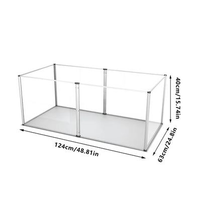 Enclos pour Chien Acrylique Transparent avec Tapis Lavable