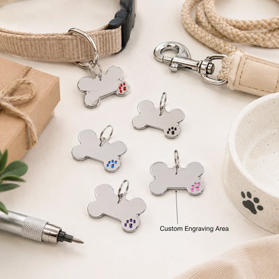 Médaille Gravée en Os à Griffes pour Chien