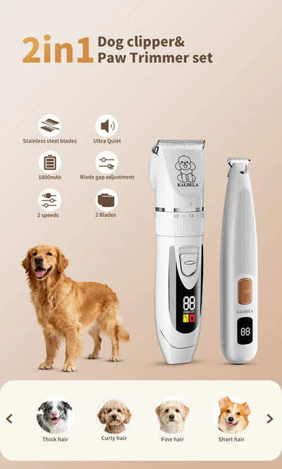 Tondeuse de Toilettage pour Chien Sans Fil et Trimmer