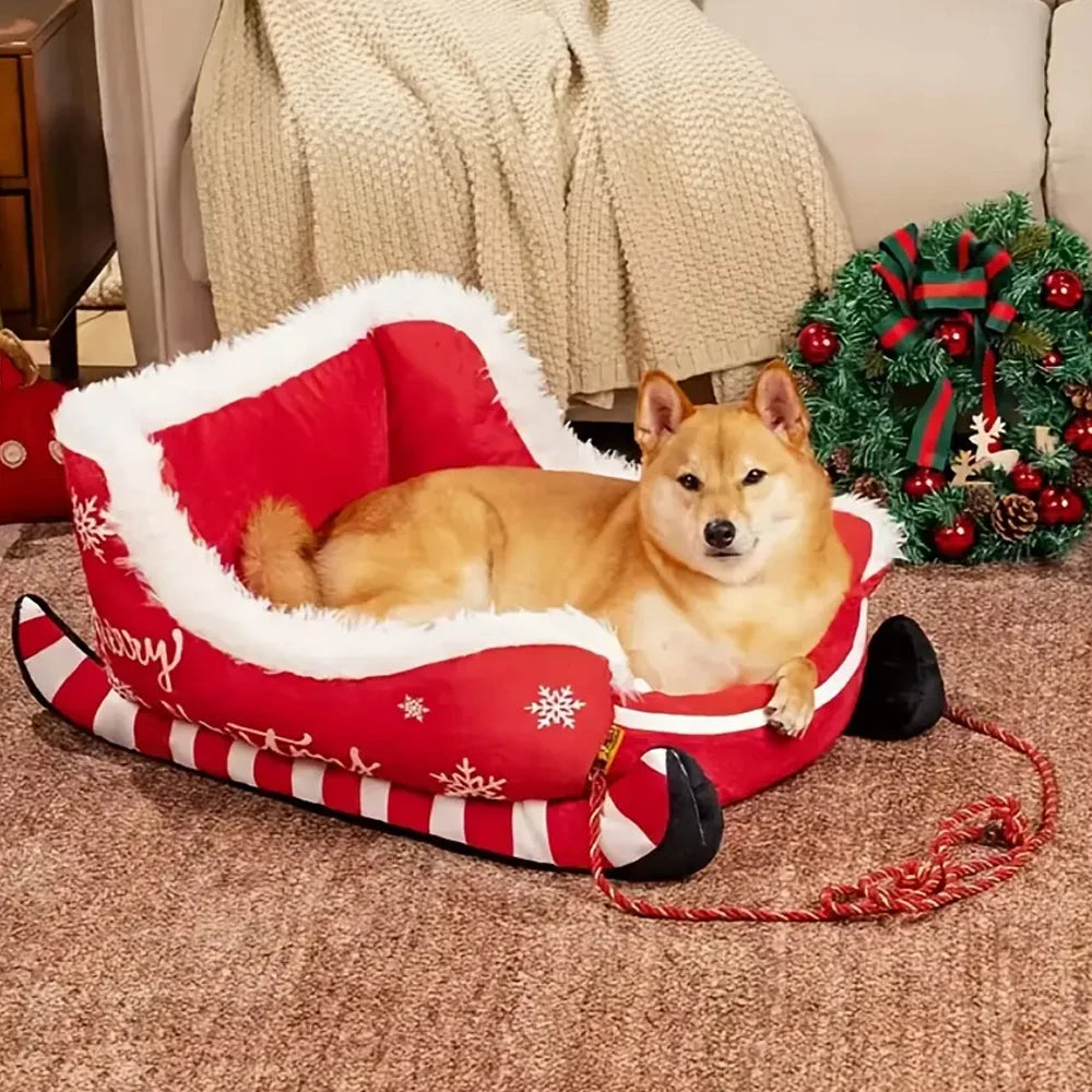 Panier Traîneau de Noël Chien Petit Format