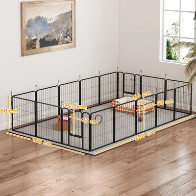 Parc pour Chien PawHut 16 Panneaux Modulable 60 cm