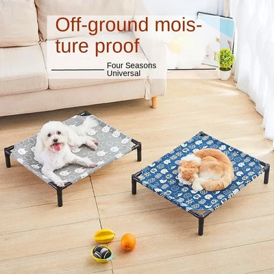 Lit Surélevé pour Chien Toile Respirante 4 Motifs 3 Tailles