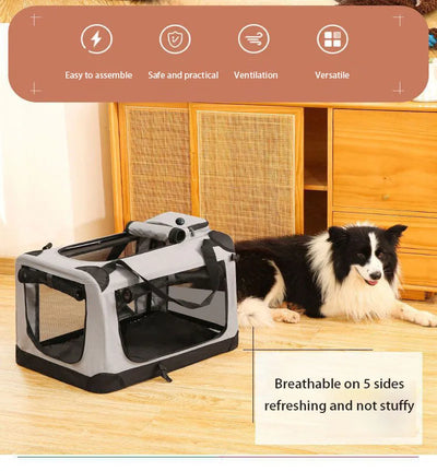 Caisse de Transport Chien Souple Pliable 3 Portes