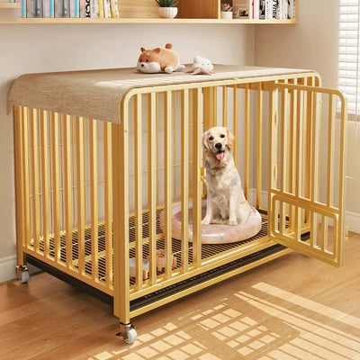 Cage pour Chien Labrador avec Plateau Toilette et Roulettes