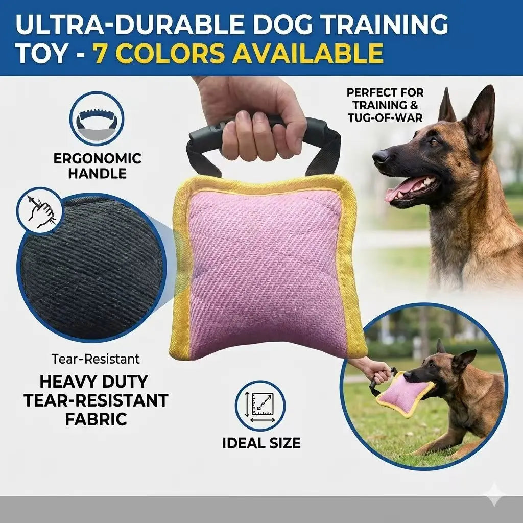 Jouet de Traction pour Chien avec Poignée, Tissu Tressé Anti-Morsures