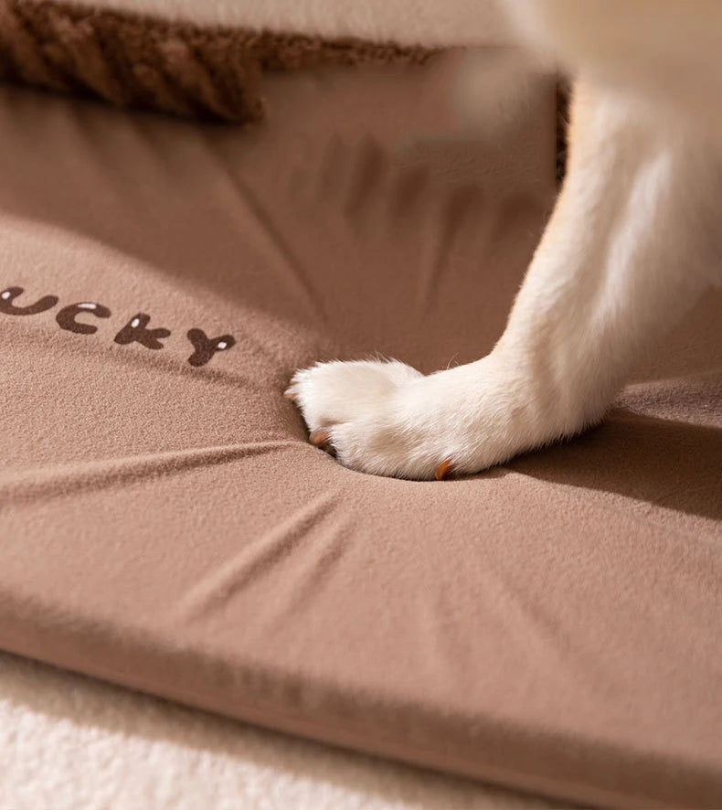 Niche d'Intérieur pour Chien Cabane Polaire avec Tapis Antidérapant