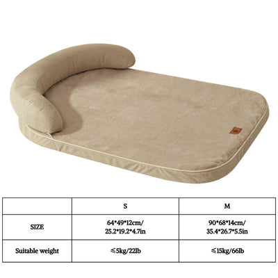 Canapé pour Chien avec Traversin Antidérapant, Lit d'Hiver Doux