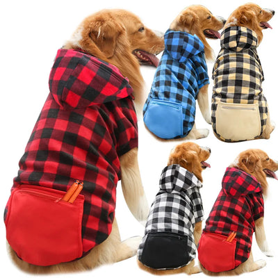 Manteau Réversible à Carreaux Chien Grande Taille
