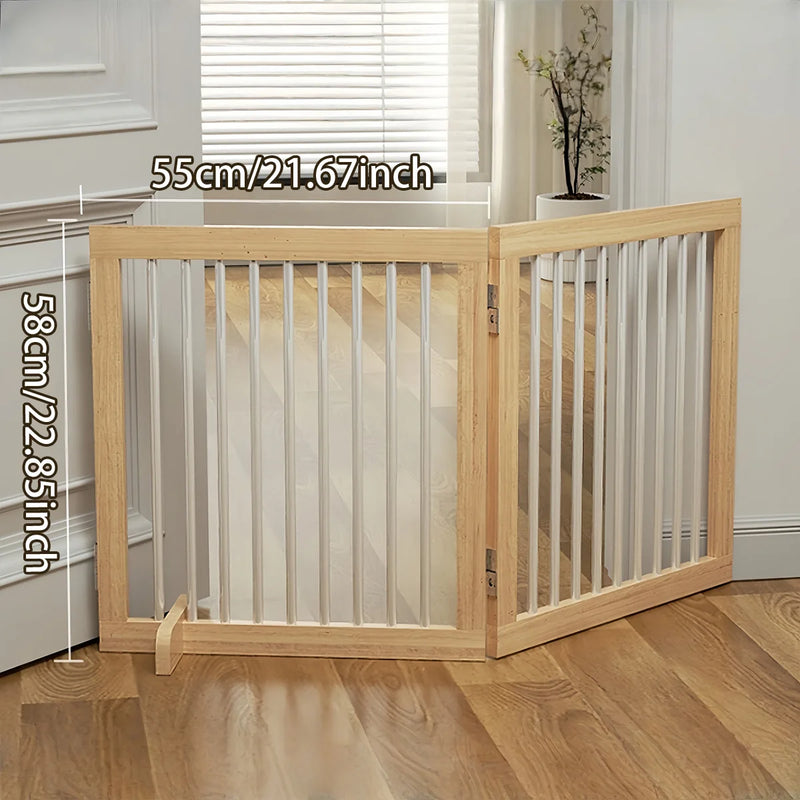 Barrière Pliable en Bois pour Chien Sans Perçage 58 cm