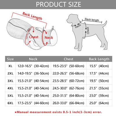 Manteau de Pluie Réfléchissant Grand Chien XL-6XL