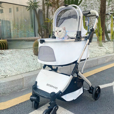 Poussette pour Chien Légère Pliable à Nacelle Amovible