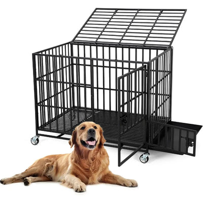 Cage pour Chien Garvee Métal Anti-Évasion 137 cm 3 Portes
