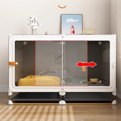 Cage pour Chien d'Intérieur Meuble Transparente Deluxe