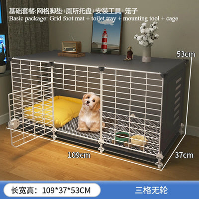 Meuble Cage Chien d'Intérieur Petite Taille sur Roulettes