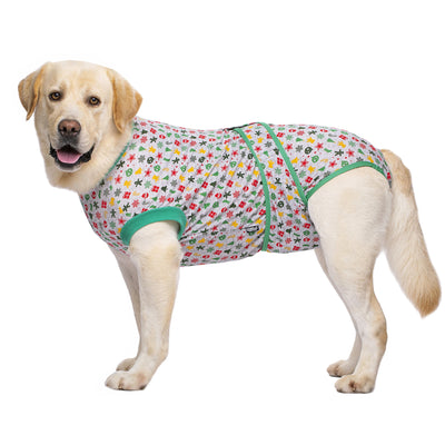 Body Post-Opératoire Chien Coton Imprimé Alternative Collerette