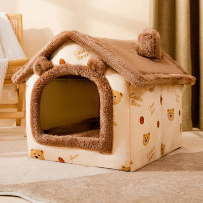Niche d'Intérieur pour Chien Moelleuse à Toit Doux 6 Coloris