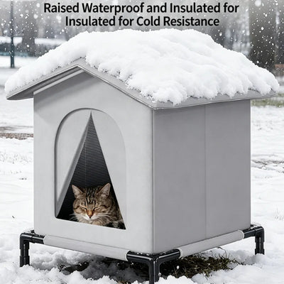 Petite Niche Chien Pliable Grise Surélevée pour Chiot