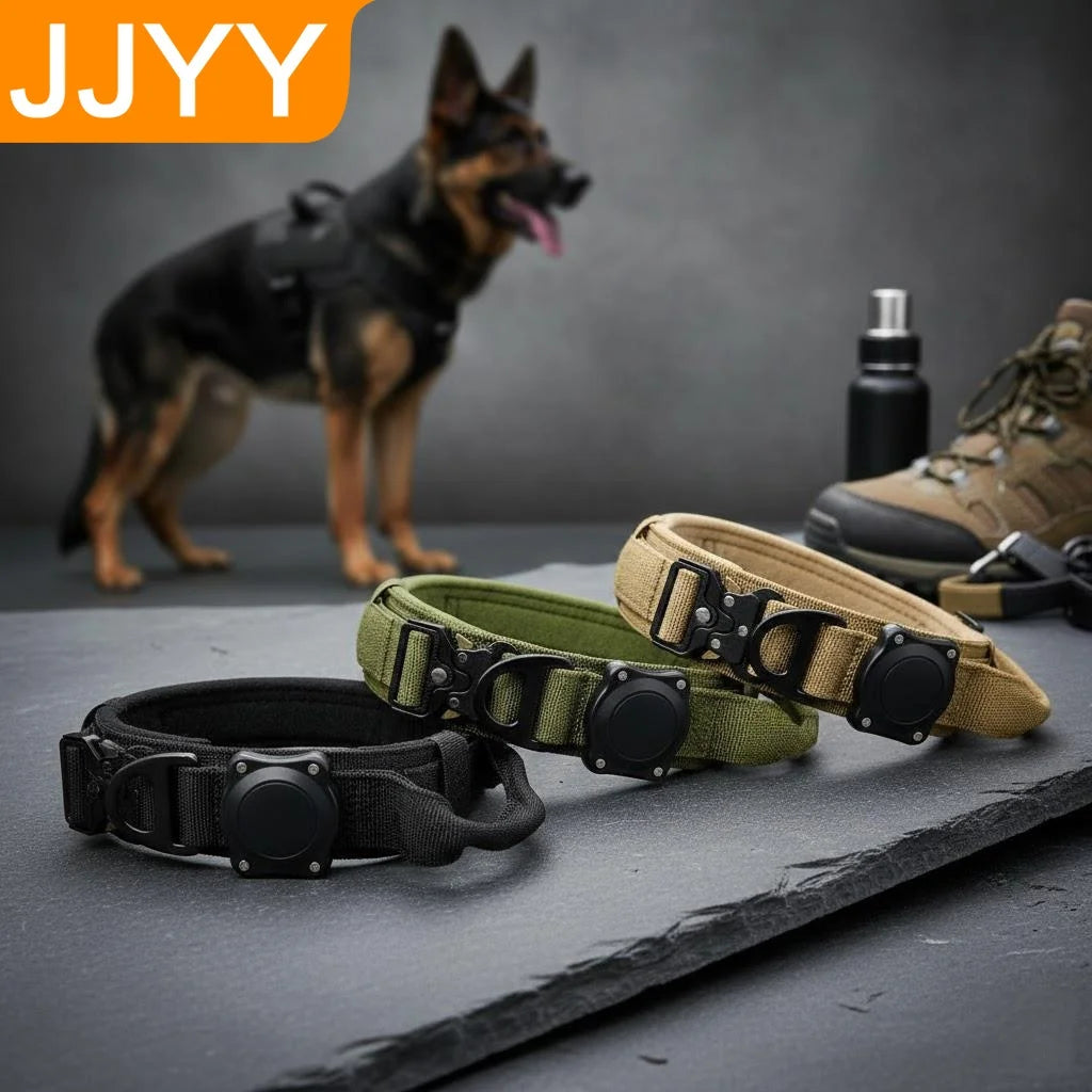 Collier Porte-AirTag Style Militaire pour Chien