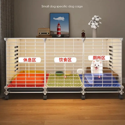 Meuble Cage Chien d'Intérieur Petite Taille sur Roulettes