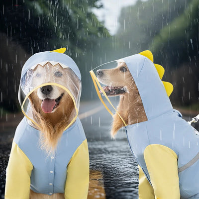 Manteau Imperméable Dinosaure Grand Chien Intégral Capuche Réfléchissant