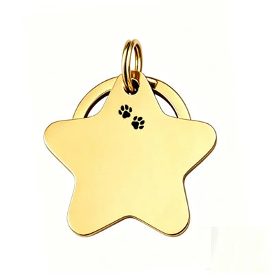 Médaille d'Identification Étoile Gravée pour Chien