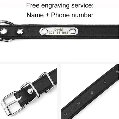 Collier Cuir Personnalisé Gravé pour Chien