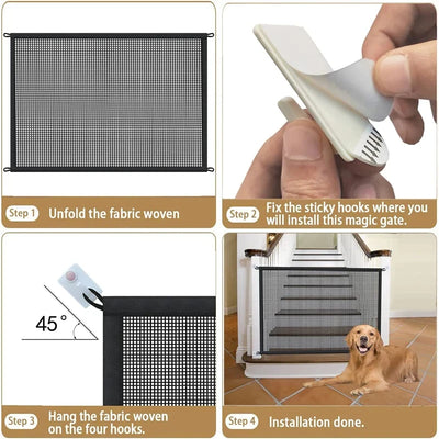 Barrière pour Chien Filet Sans Perçage Hauteur 78 cm