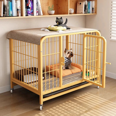 Cage pour Chien Labrador avec Plateau Toilette et Roulettes