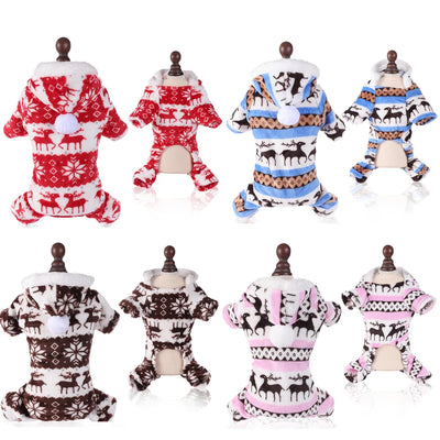 Combinaison Polaire de Noël Motif Renne pour Chien